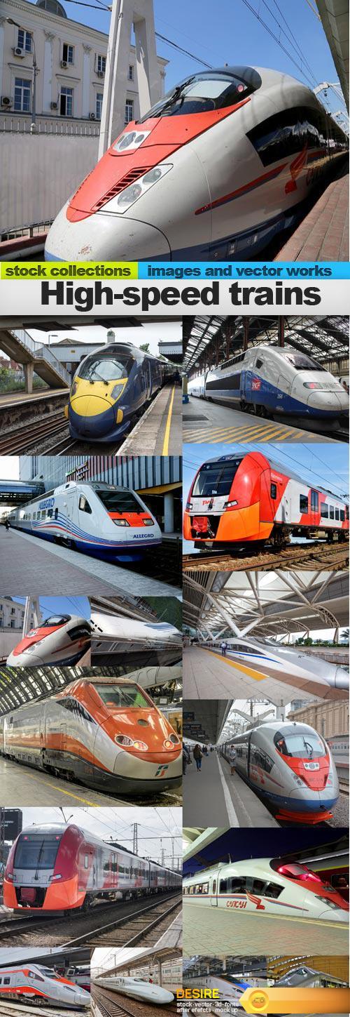 High-speed trains, 15 x UHQ JPEG