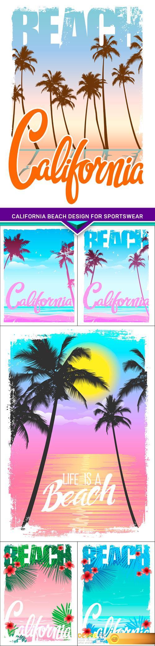 California beach Design for sportswear 6X EPS