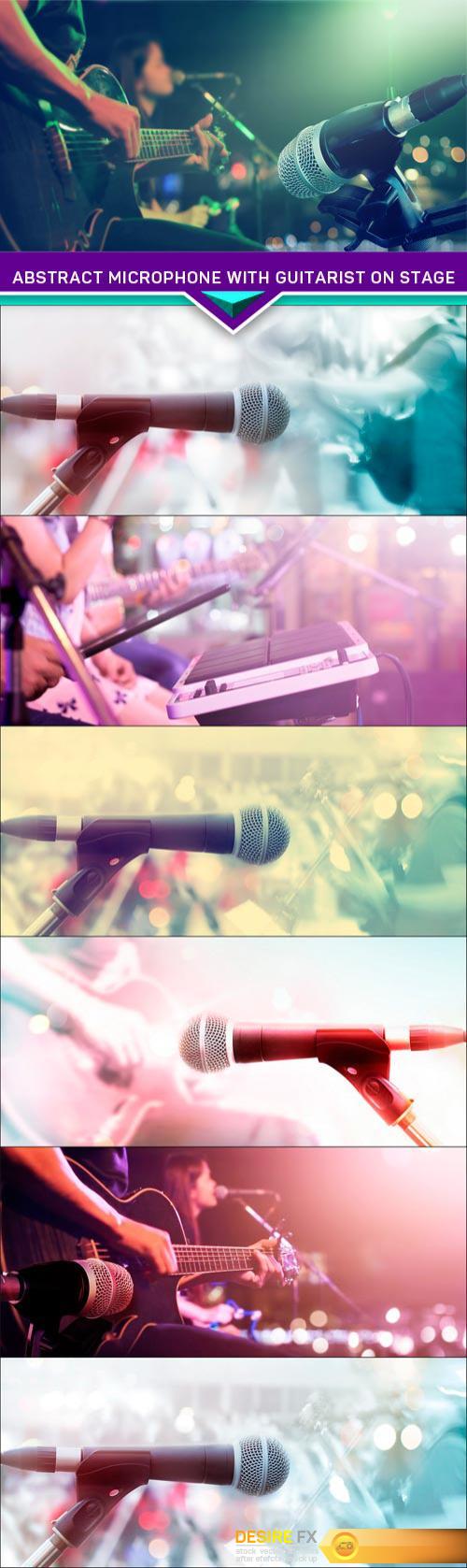 Abstract microphone with guitarist on stage 7X JPEG