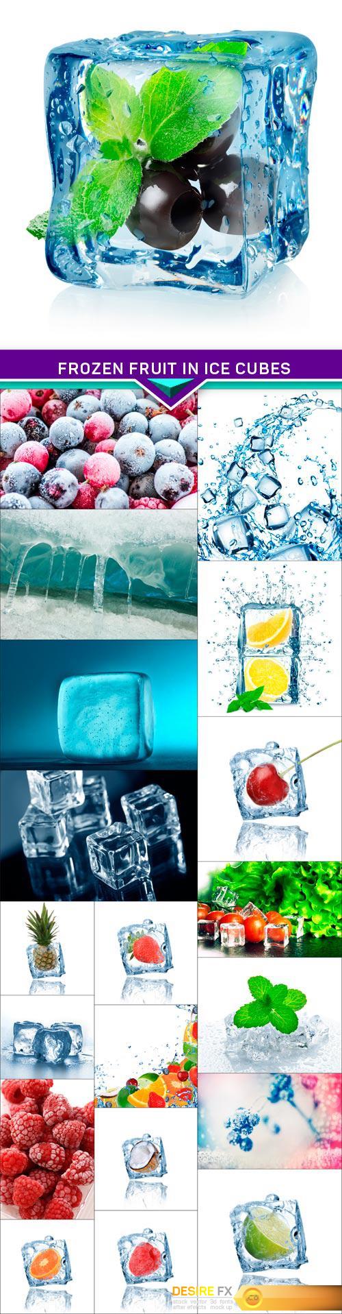 Frozen fruit in ice cubes 20X JPEG