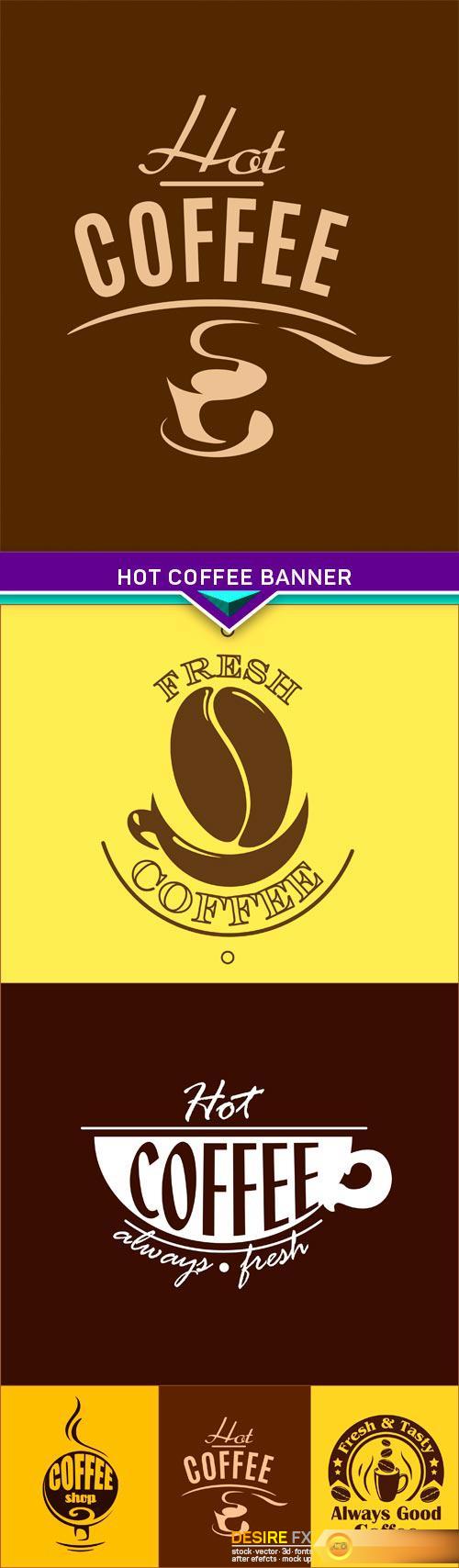 Hot coffee banner 5X EPS