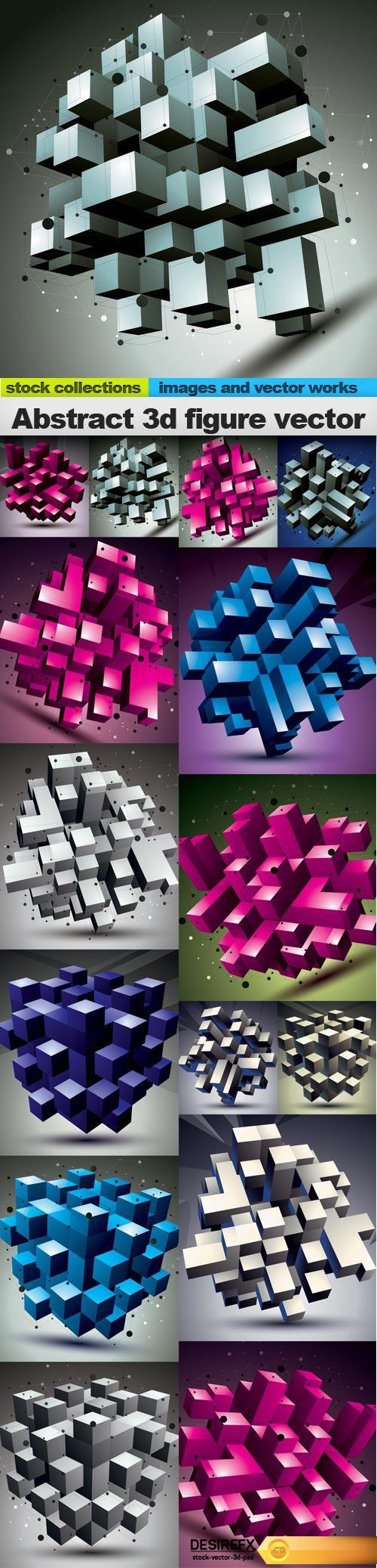 Abstract 3d figure vector, 15 x EPS