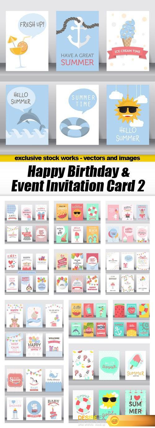 Happy Birthday & Event Invitation Card 2 - 12xEPS