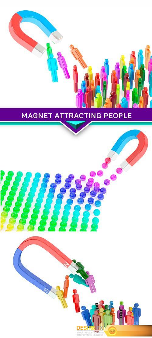 Magnet attracting people, business concept 3X JPEG
