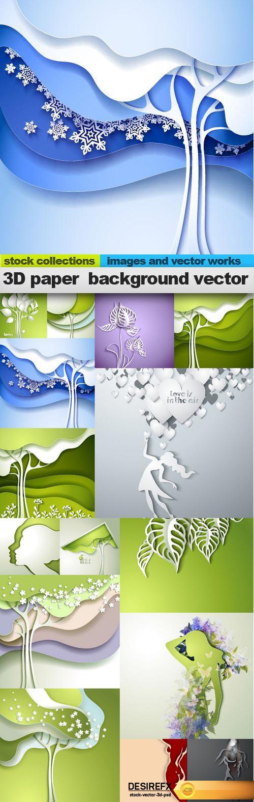 3D paper  background vector, 15 x EPS