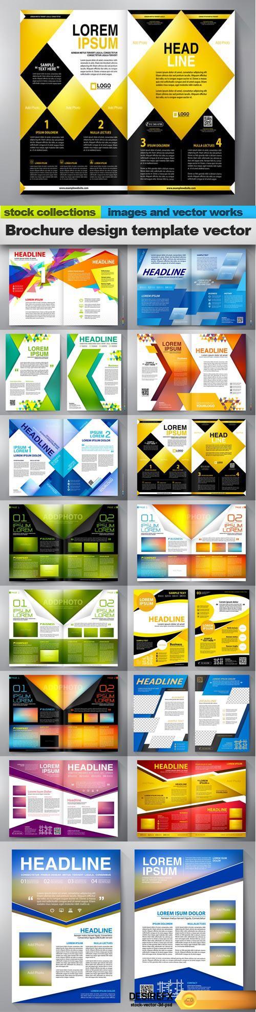Brochure design template vector, 15 x EPS