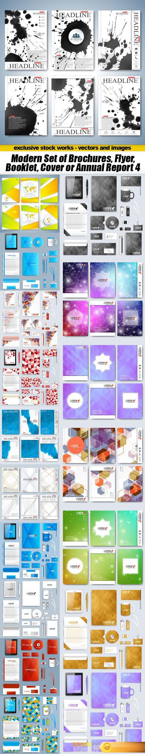 Modern Set of Brochures , Flyer, Booklet, Cover or Annual Report 4 - 18xEPS