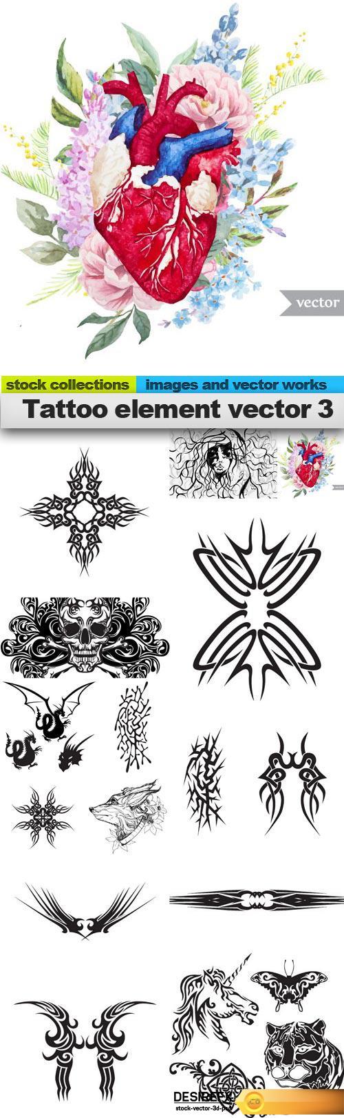 Tattoo element vector 3, 15 x EPS