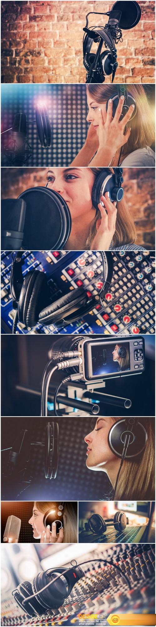Professional headphones in recording studio 9X JPEG