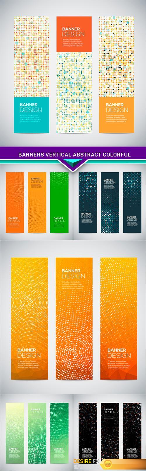 Banners vertical abstract colorful 6X EPS