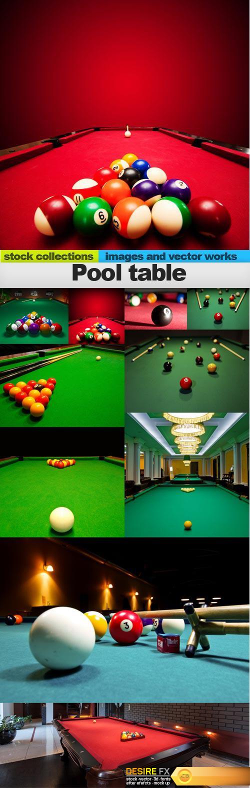 Pool table, 10 x UHQ JPEG