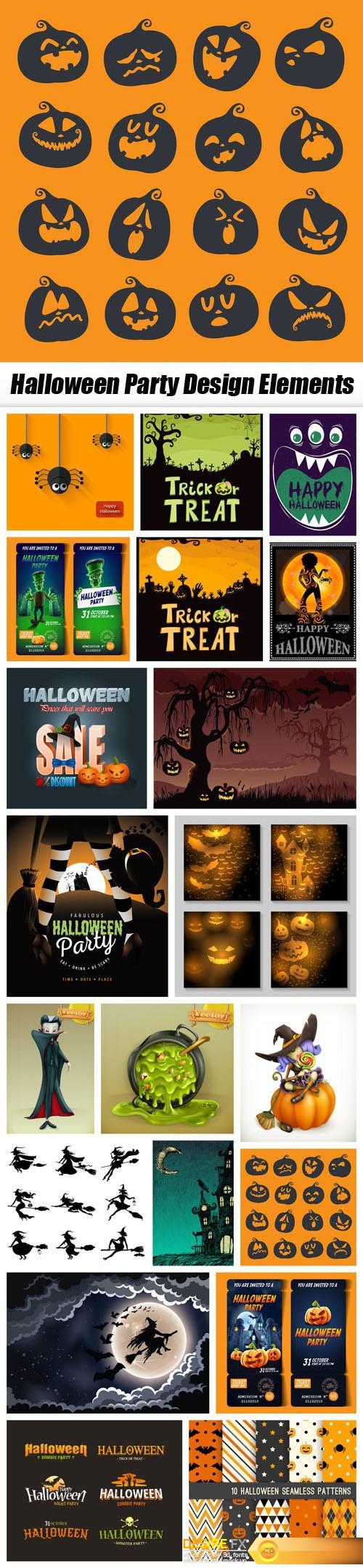 Halloween Party Design Elements 