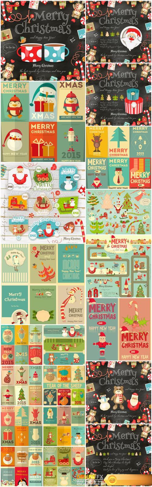 Christmas posters and New Year's design elements 2 - 20xEPS