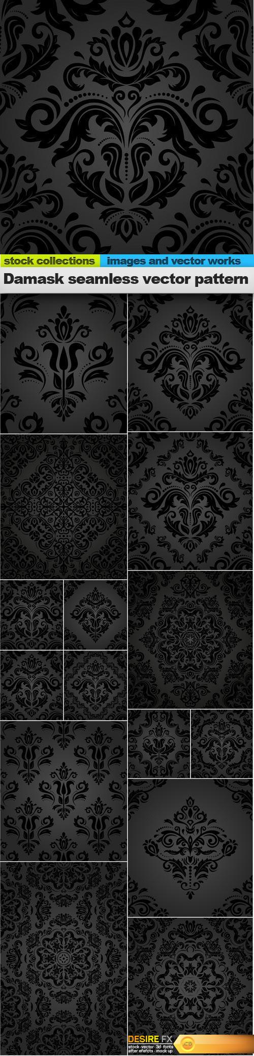 Damask seamless vector pattern, 15 x EPS