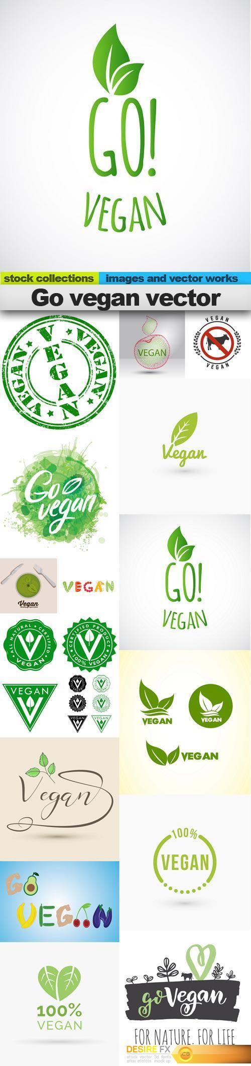 Go vegan vector, 15 x EPS