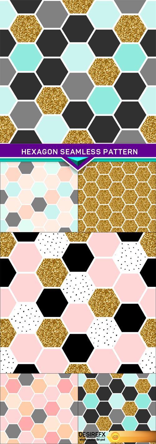 Hexagon Seamless Pattern 5X EPS