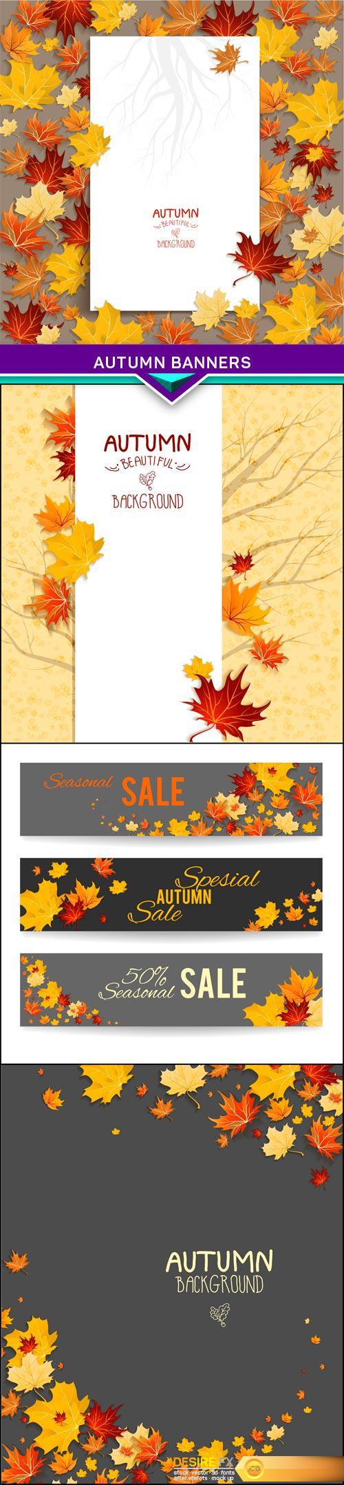 Autumn banners 5X EPS