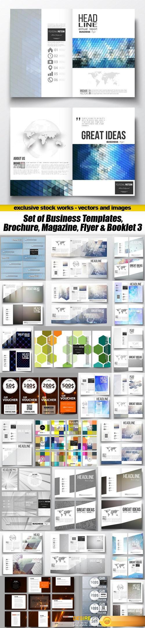 Set of Business Templates, Brochure, Magazine, Flyer & Booklet 3 - 25xEPS