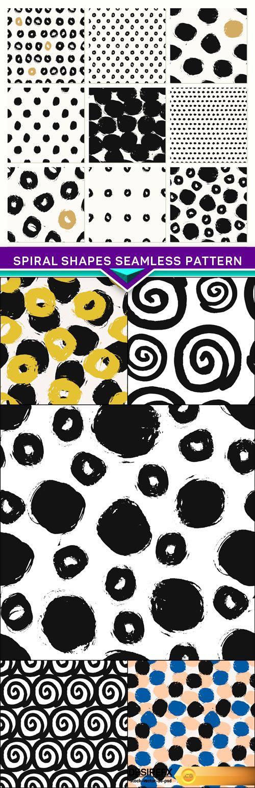 Spiral shapes Seamless Pattern 6X EPS