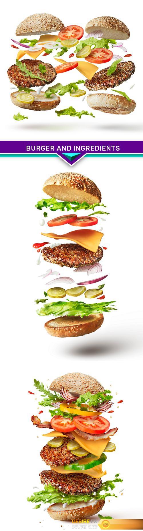 Burger and ingredients 3X JPEG