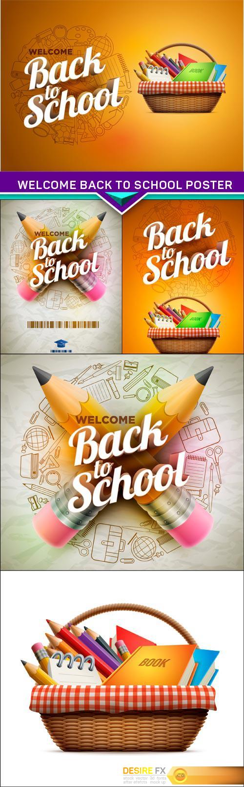 Welcome Back To School Poster 5X EPS