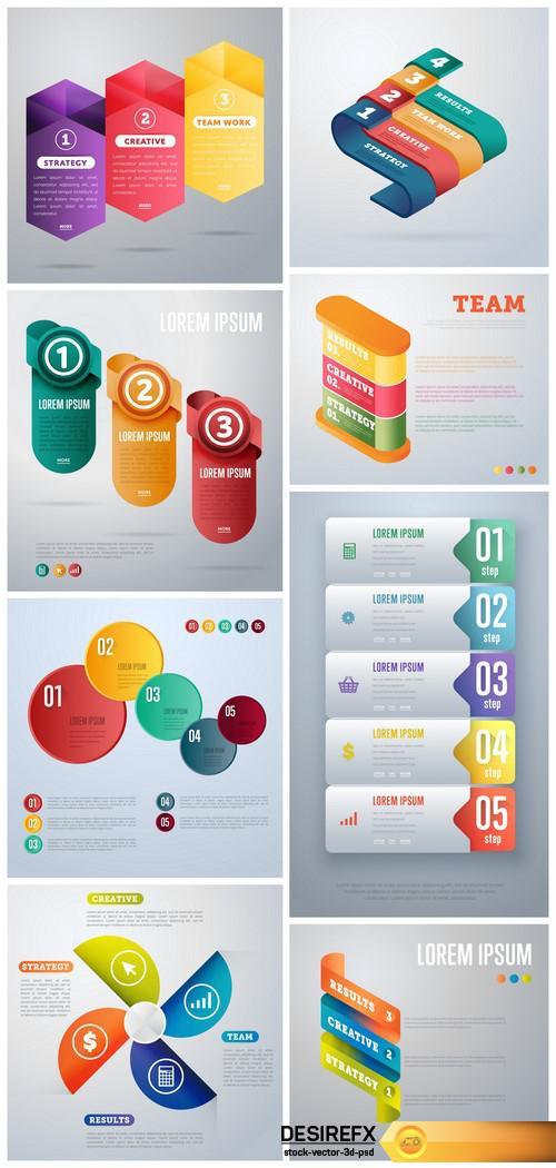 Abstract infographics elements 8X EPS