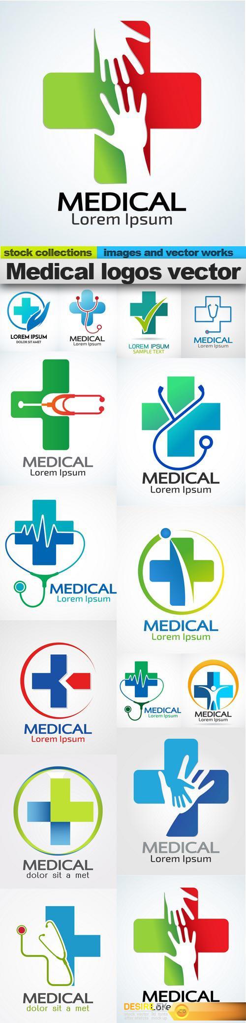 Medical logos vector, 15 x EPS