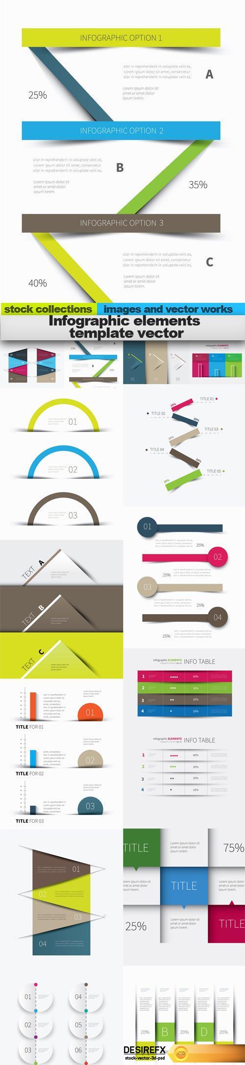 Infographic elements template vector, 15 x EPS