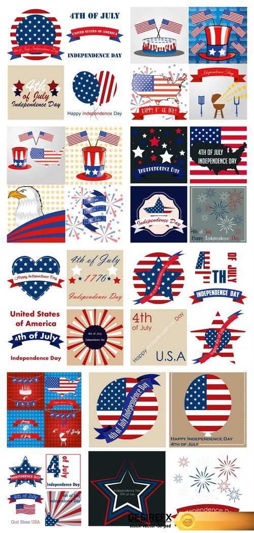 U.S.A. Holidays and Elements of Design - 9xEPS