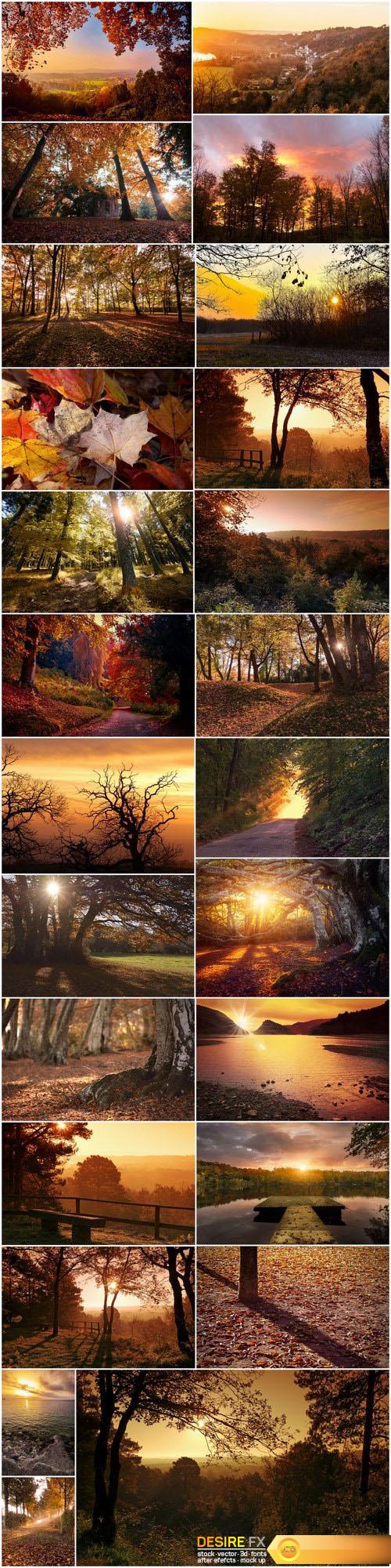 Beautiful autumn forest and landscape 2 - 25xUHQ JPEG Photo Stock