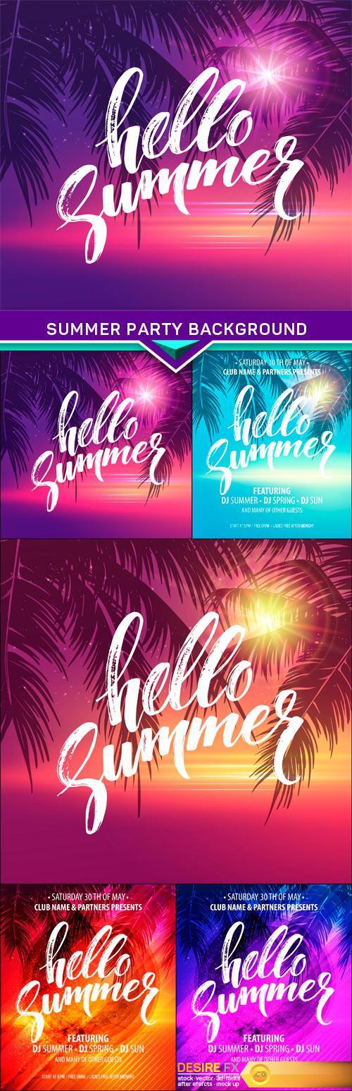Summer Party Background 5X EPS