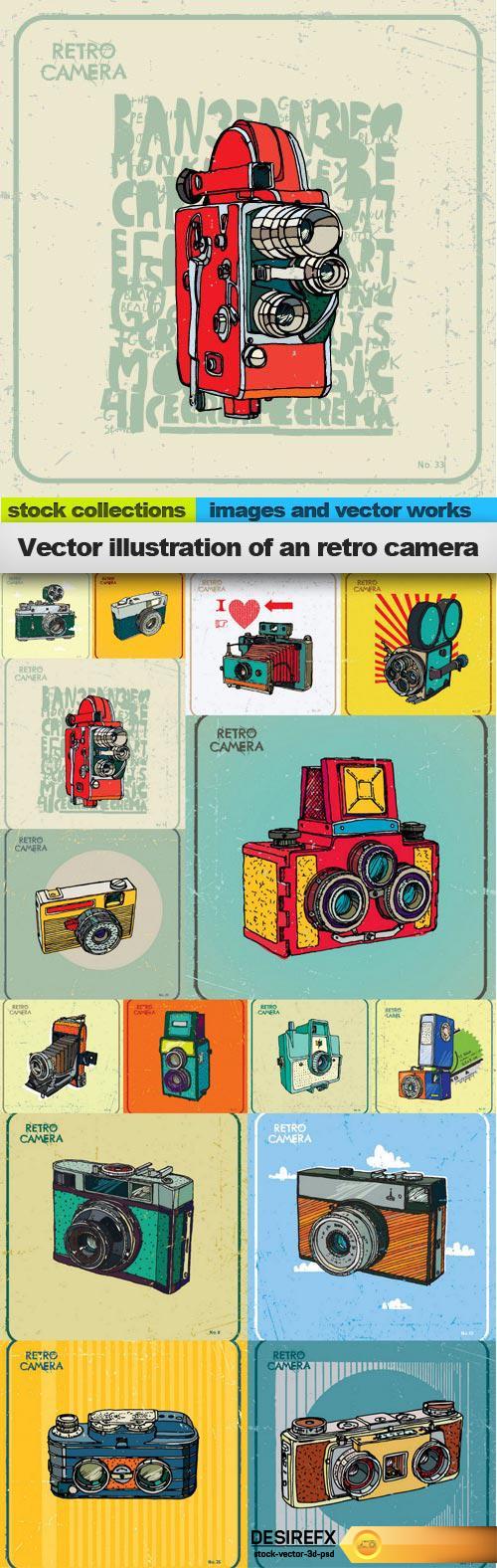 Vector illustration of an retro camera, 15 x EPS