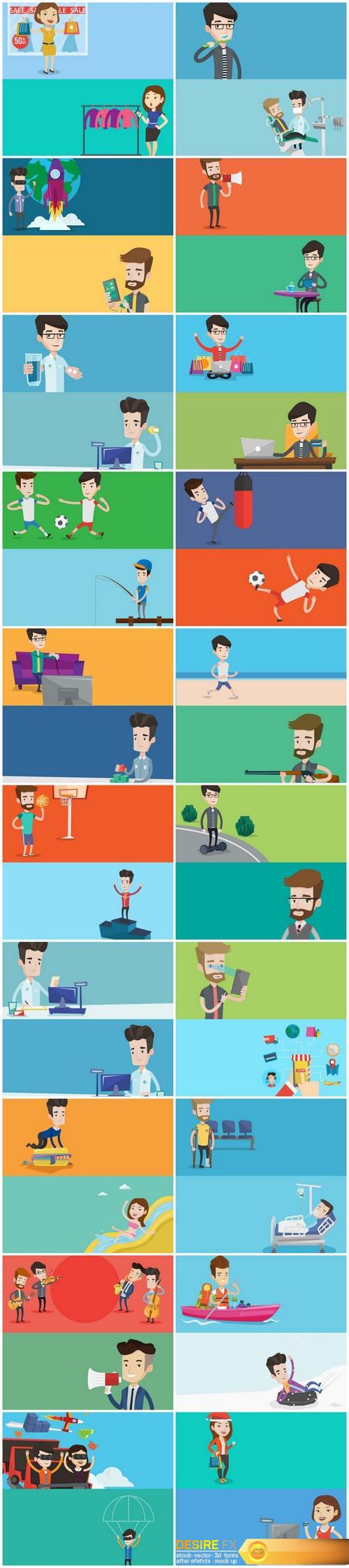 Life of people - flat design, 20xEPS