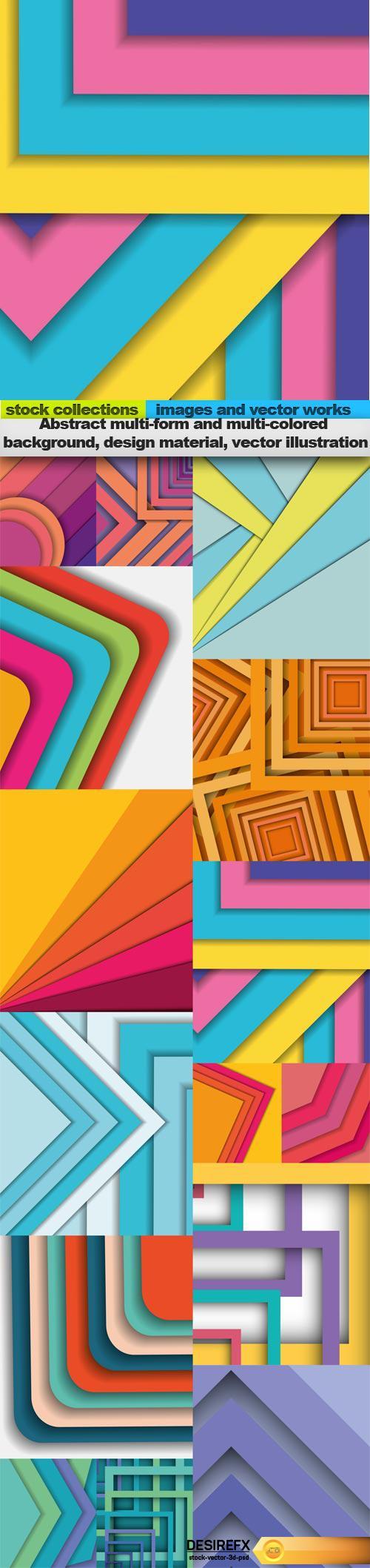 Abstract multi-form and multi-colored background, design material, vector illustration, 15 x EPS