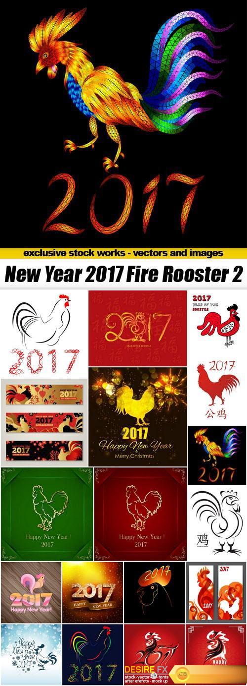 New Year 2017 Fire Rooster 2 - 18xEPS