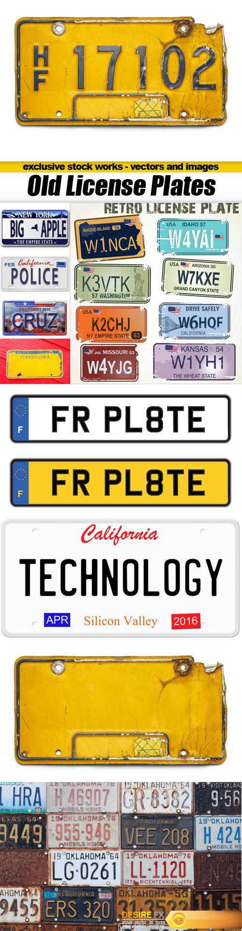 Old License Plates - 10x JPEGs