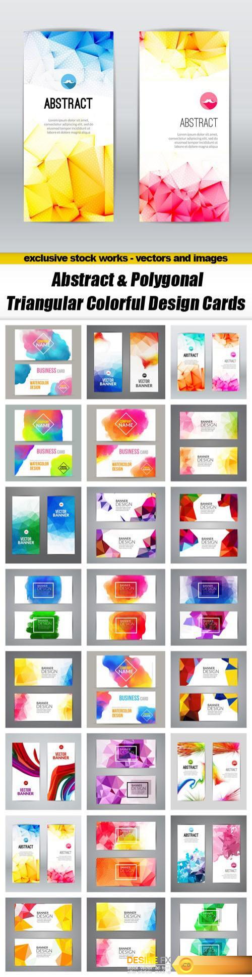 Abstract & Polygonal Triangular Colorful Design Cards - 24xEPS