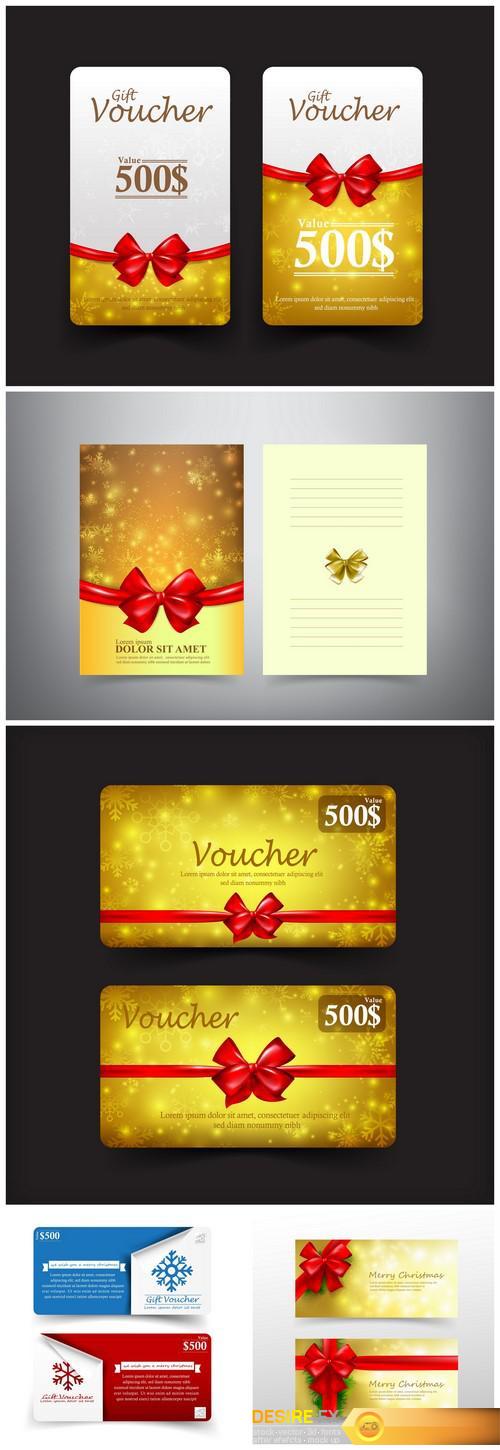 Collection of Christmas gift certificate sales and discount banner #2 5X EPS