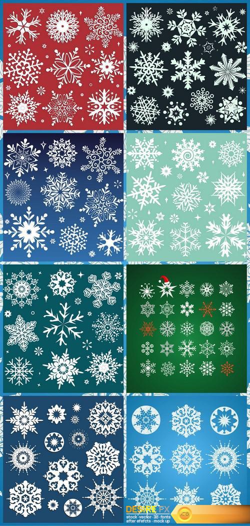 Collection christmas snowflakes 8X JPEG