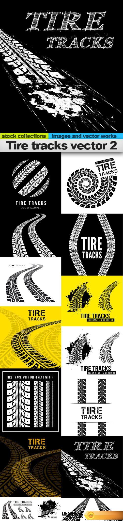 Tire tracks vector 2, 15 x EPS