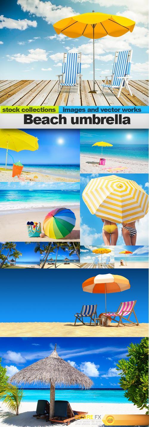 Beach umbrella, 10 x UHQ JPEG