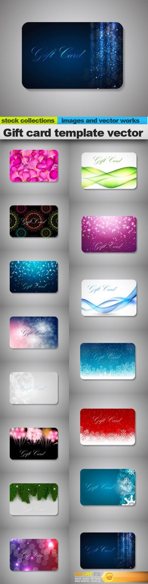 Gift card template vector, 15 x EPS