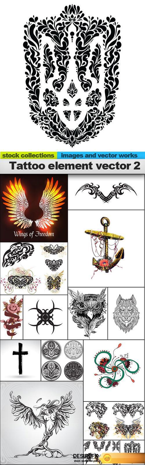 Tattoo element vector 2, 15 x EPS