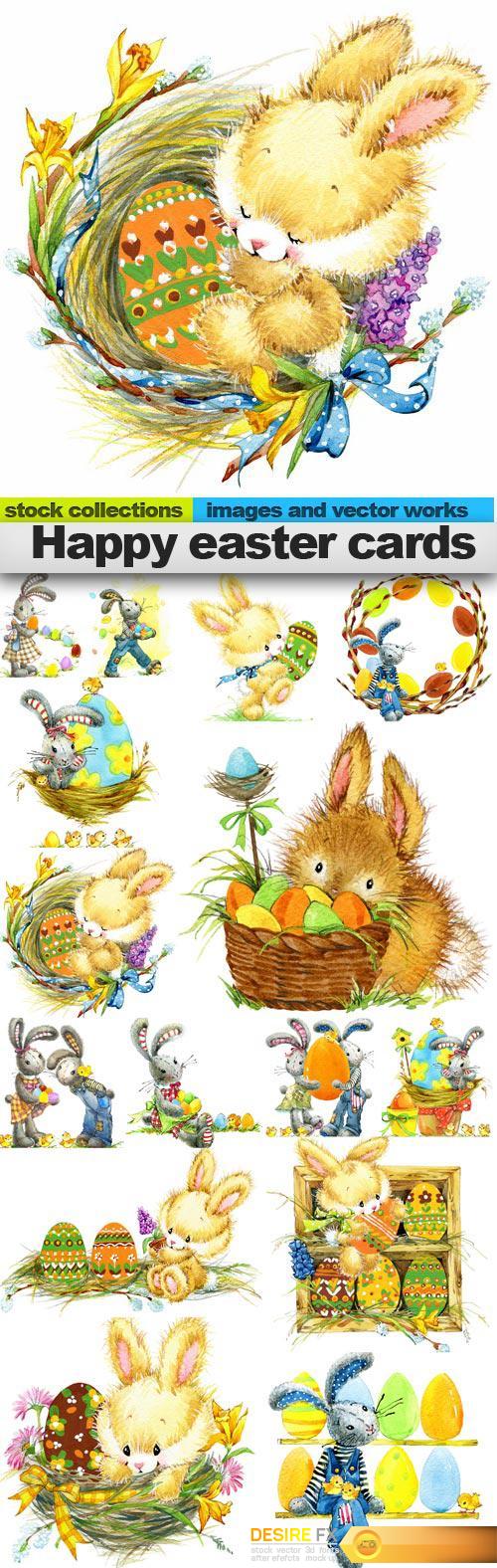 Happy easter cards, 15 x UHQ JPEG