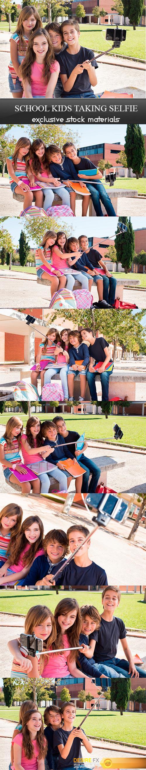 School kids taking selfie 8UHQ JPEG