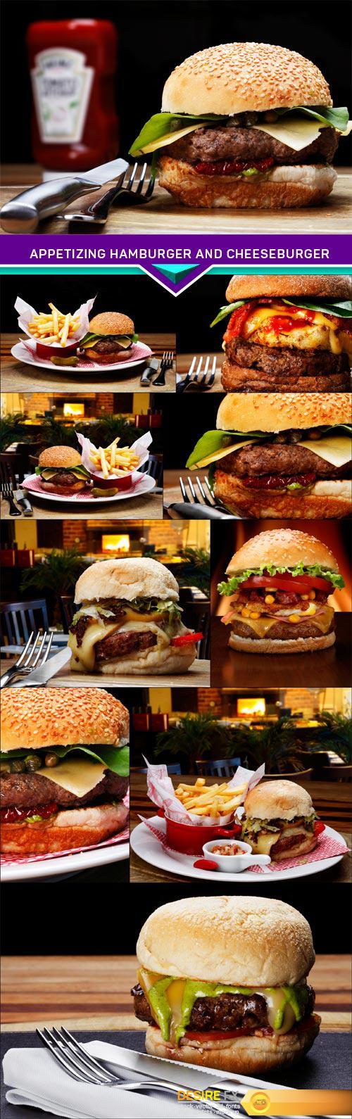 Appetizing hamburger and cheeseburger 10X JPEG