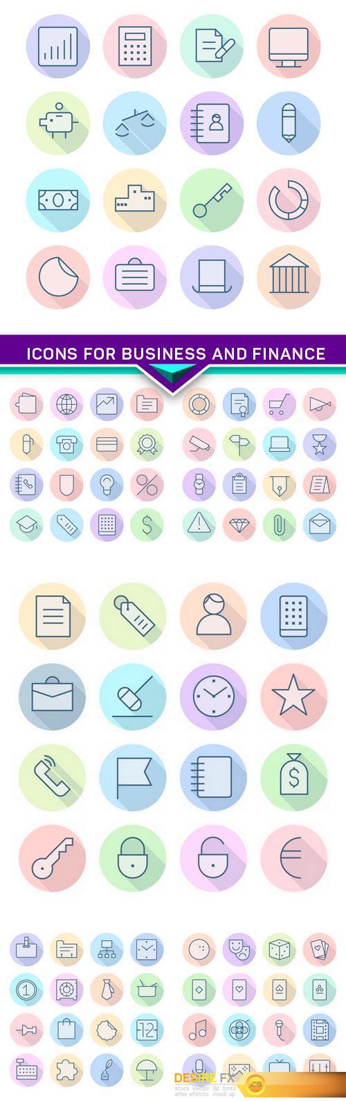 Icons For Business and Finance 6X EPS