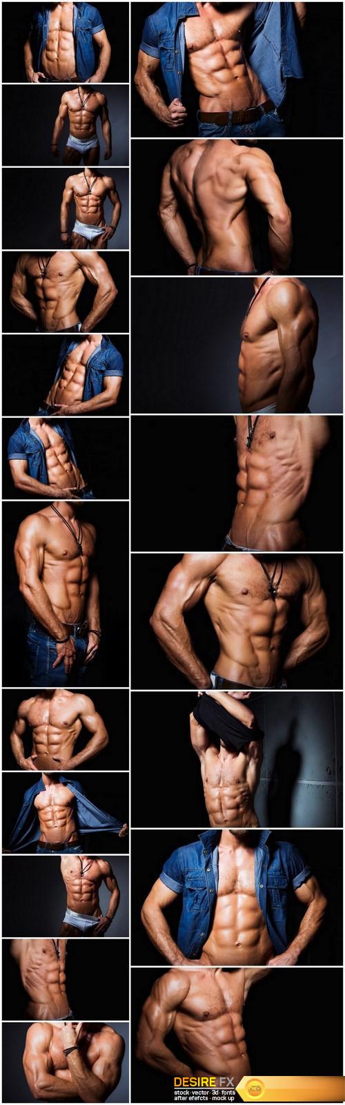 Muscular and sexy torso of young man having perfect abs - 20xUHQ JPEG Photo Stock