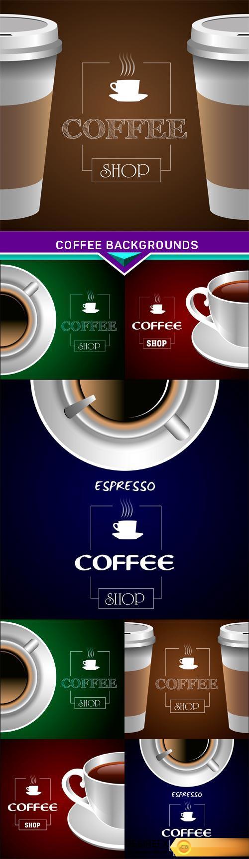 Coffee backgrounds 5X EPS