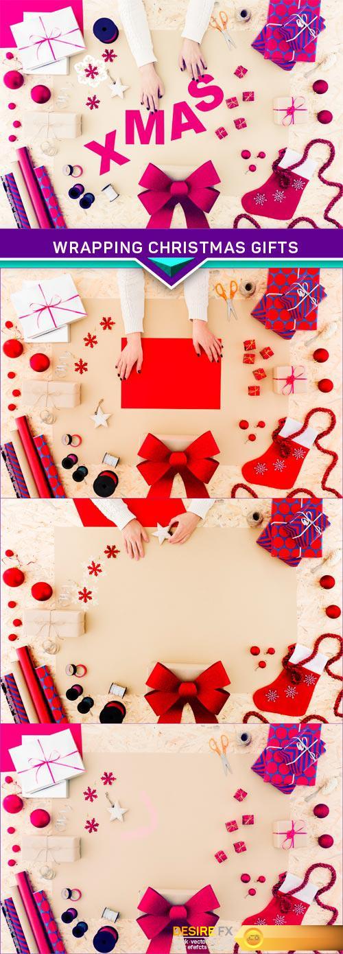 Wrapping christmas gifts 4X JPEG